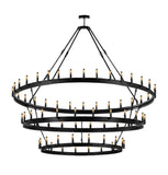 Wrought Iron Vintage Barn Metal Castile Three Tier Chandelier Chandeliers Industrial Loft Rustic Lighting W 70" H 66" - G7-3428/36+30+24