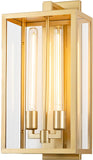 21" Large Gold Outdoor Wall Lantern, IP65 Waterproof Modern Porch Light