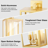21" Large Gold Outdoor Wall Lantern, IP65 Waterproof Modern Porch Light