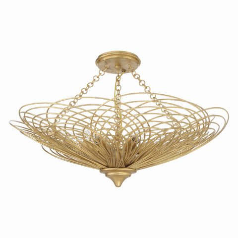 Doral 6 Light Renaissance Gold Semi Flush Mount - C193-DOR-B7706-RG_CEILING