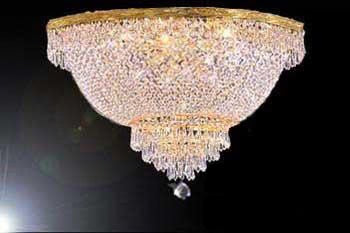 Flush Basket Empire Crystal Chandelier Lighting H 18" W 30" - A93-Flush/870/14