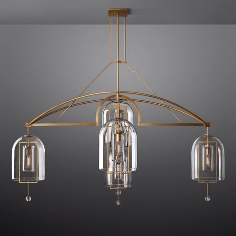 Modern Circular 85" Chandelier from Fulcron Collection 5 Lights - Antique Premium Metal with Refined Gold Finish - A500-CG/51001/85