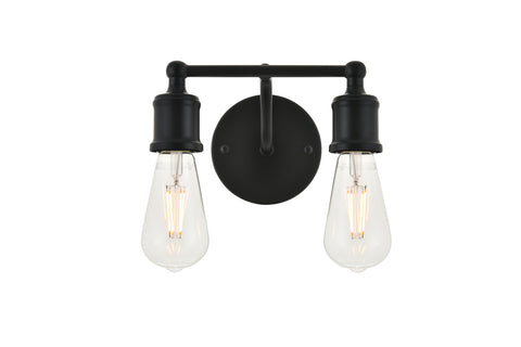 ZC121-LD4028W9BK - Living District: Serif 2 light black Wall Sconce