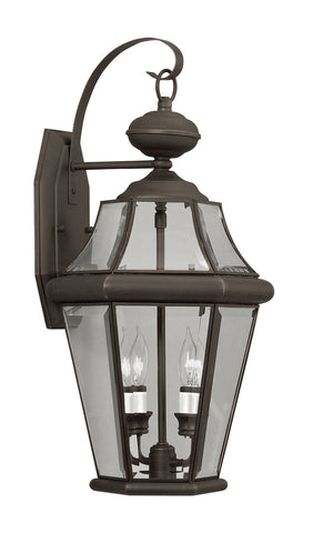 Livex Georgetown 2 Light Bronze Outdoor Wall Lantern - C185-2261-07