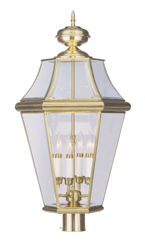 Livex Georgetown 4 Light PB Outdoor Post Lantern - C185-2368-02