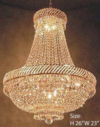 Swarovski Crystal Trimmed Chandelier French Empire Crystal Chandelier Lighting H26" X W23" - A500-Cg/448/9Sw