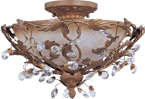 Elegante 3-Light Semi-Flush Mount Etruscan Gold - C157-2859EG