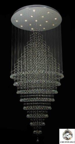 Swarovski Crystal Trimmed Chandelier Modern Contemporary Chandelier &quot;Rain Drop&quot; Chandeliers H 100&quot; W 41&quot; (Over 8Ft Tall) - G7-B35/6874/16Sw
