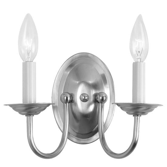 Livex Home Basics 2 Light Brushed Nickel Wall Sconce - C185-4152-91