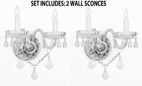 Set Of 2 Murano Venetian Style Crystal Wall Sconces Lighting - 2Ea G46-B12/2/386