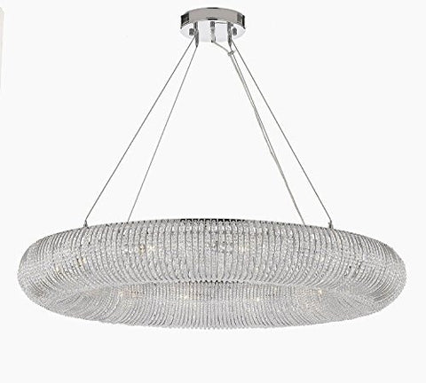 Crystal Halo Chandelier Modern / Contemporary Floating Orb Chandelier 60" W - Good For Dining Room Foyer Entryway Family Room & More - Gb104-3132/18