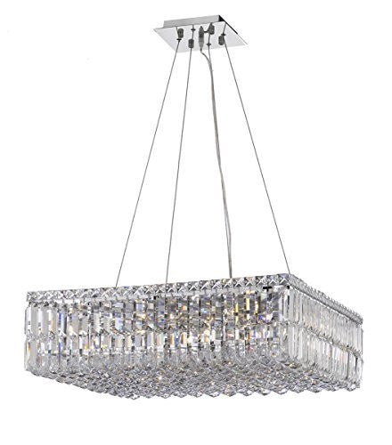 Modern Contemporary Square Empress Crystal (Tm) Chandelier Lighting W24" H7.5" L24" - Cjd-Cs/2185/24
