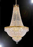 Set of 4 - French Empire Crystal Gold Chandelier Lighting - Great for The Dining Room, Foyer, Entry Way, Living Room - H50" X W24" - 4EA A500-C7/CG/870/9