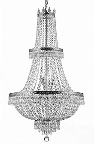 Made with Swarovski Crystal French Empire Crystal Chandelier Lighting H50" X W24" Good for Foyer, Entryway, Family Room, Living Room and More! - A93-CS/870/15SW