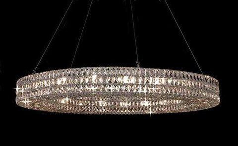 Crystal Nimbus Ring Chandelier Modern / Contemporary Light 59" W - Good For Dining Room Foyer Entryway Family Room Etc H6.5" X W59" - Gb104-3063/21