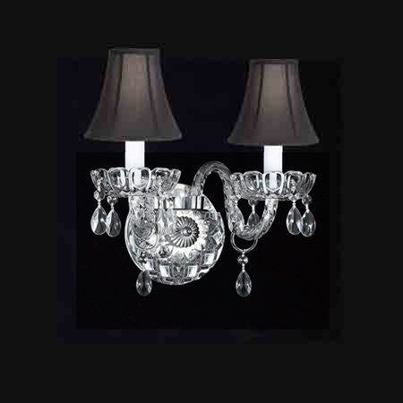 Murano Venetian Style Crystal Wall Sconce Lighting With Black Shades - A46-Blackshades/2/386