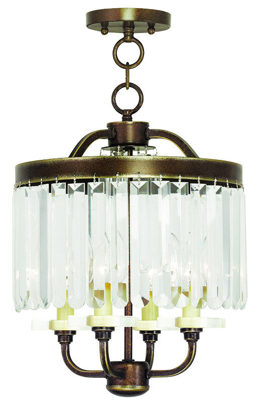 Livex Ashton 4 Light PBZ Mini Chandelier/Flush Mount - C185-50543-64