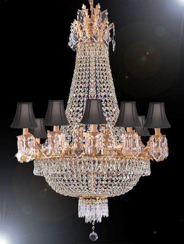 Empire Crystal Chandelier Lighting With Shades - A93-Sc/Blackshade/1280/8+4