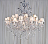 Swarovski Crystal Trimmed Chandelier Maria Theresa Chandelier Crystal Chandeliers Lighting H52" X W46" With Shades - A83-Whiteshades/Silver/52/2Mt/24+1 Sw