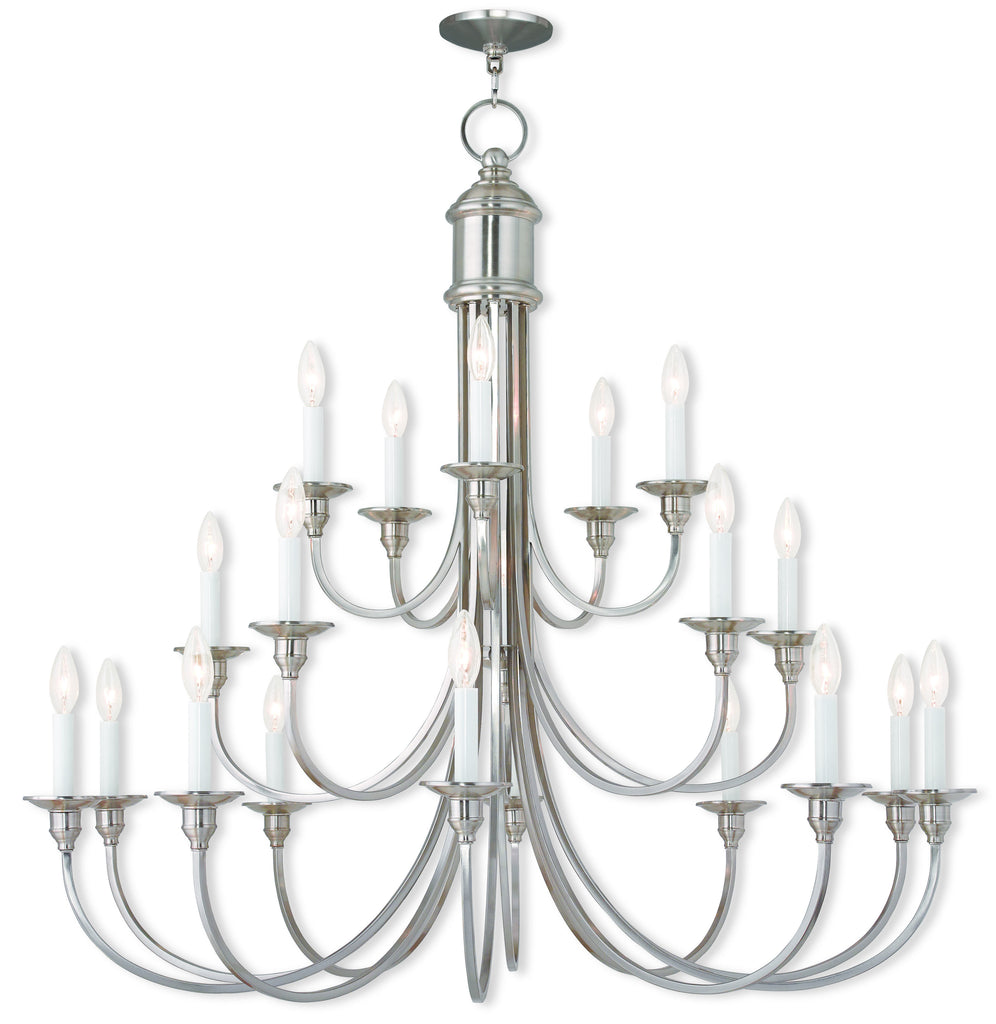 Livex Cranford 20 Light Brushed Nickel Foyer Chandelier - C185-5140-91