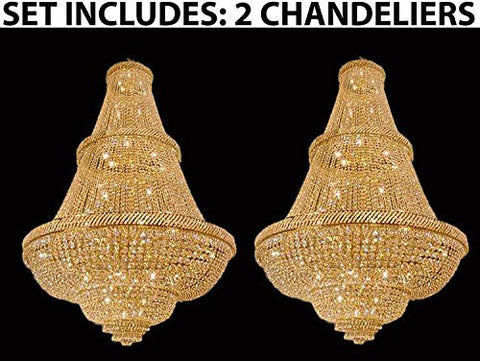 Set Of 2 - French Empire Crystal Chandelier Lighting H72" X W50" - Perfect For Ballrooms Or Event Halls - 2Ea-448/48