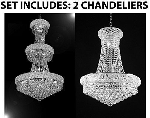 Set Of 2 - 1 For Entryway/Foyer And 1 For Dining Room French Empire Empress Crystal (Tm) Chandeliers Chandelier Lighting - 1Ea Cs/541/24 + 1Ea Cs/542/15