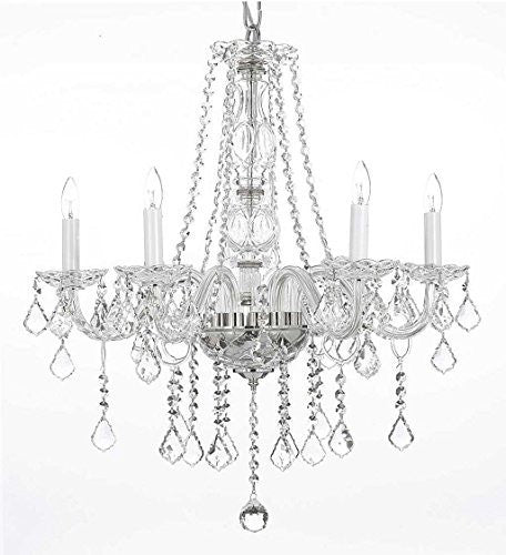 Swarovski Crystal Trimmed Chandelier Crystal Chandelier Lighting H25" X W24" - G46-B26/384/5 Sw