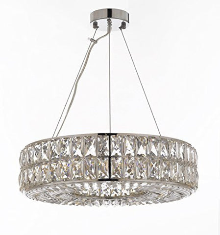 Crystal Nimbus Ring Chandelier Modern / Contemporary Lighting Pendant 20" Wide - Good For Dining Room Foyer Entryway Family Room - Gb104-3063/8