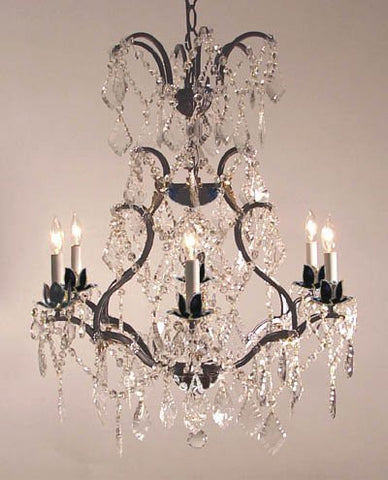 Wrought Iron Crystal Chandelier Lighting H29" X W23" - A83-52/3030/6