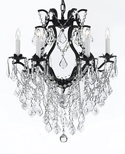 Wrought Iron Empress Crystal (Tm) Chandelier Lighting H 27" W 20" - A83-B12/3530/6