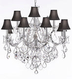 Maria Theresa Chandelier Lighting Crystal Chandeliers H30 "X W28" Trimmed With Spectra (Tm) Crystal - Reliable Crystal Quality By Swarovski Chrome Finish With Shades - Sc/B7/Chrome/26049/12+1Sw