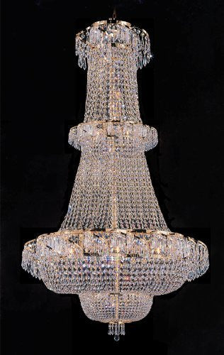 French Empire Crystal Chandelier Lighting H 50" W30" - Perfect For An Entryway Or Foyer - A93-928/21