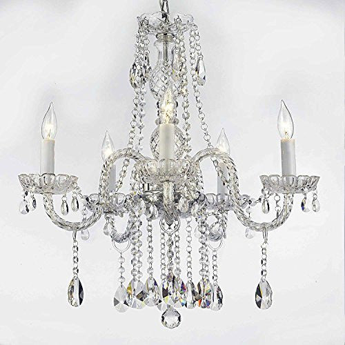 Authentic All Crystal Chandeliers Lighting Chandeliers H27" X W24" - A46-B14/384/5
