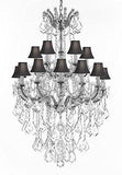 Swarovski Crystal Trimmed Chandelier Maria Theresa Crystal Chandelier Chandeliers Lighting With Black Shades H 50&quot; X W 30&quot; - Great For Dining Room Entryway Or Living Room - A500-B13/Cs/Blackshades/152/18Sw