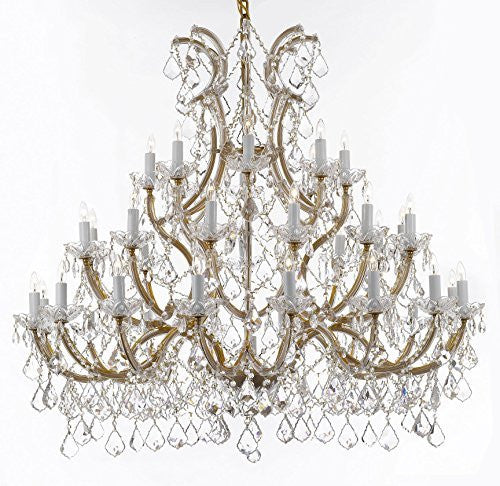 Chandelier Crystal Chandeliers Lighting 52X46 Trimmed With Spectratm Crystal - Reliable Crystal Quality By Swarovski - Gb104-Gold/756/36+1Sw