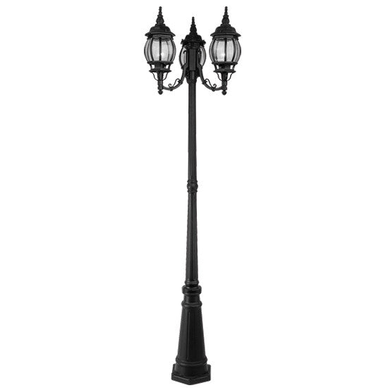 Livex Frontenac 3 Light Black Outdoor 3 Head Post - C185-7710-04