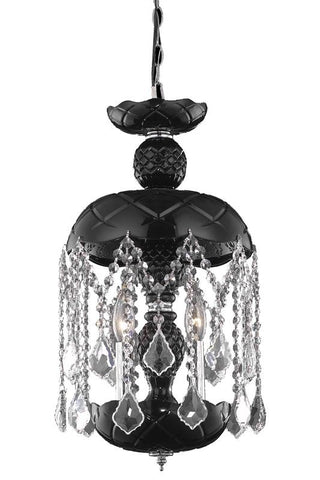 C121-7803D11B-JT/RC - Regency Lighting: Baroque 3 light Black Pendant Jet (Black) Royal Cut Crystal