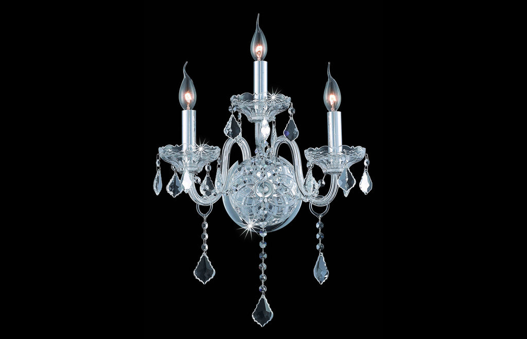 C121-7853W3C/EC - Regency Lighting: Verona 3 light Chrome Wall Sconce Clear Elegant Cut Crystal