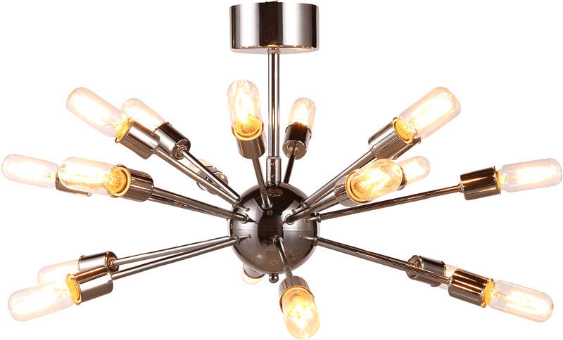 C121-1135D30PN By Elegant Lighting - Cork Collection Polished Nickel Finish 18 Lights Pendant Lamp