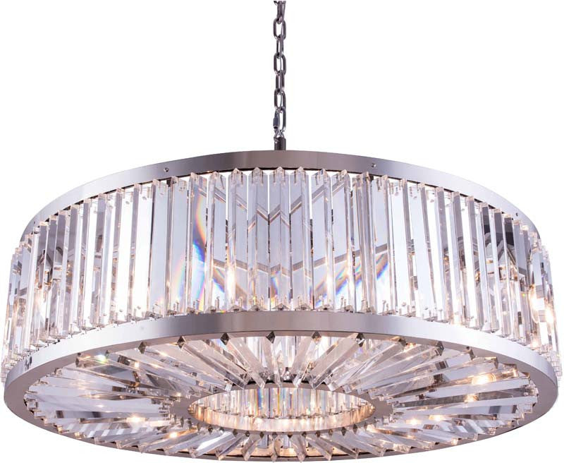 C121-1203G43PN/RC By Elegant Lighting - Chelsea Collection Polished nickel Finish 10 Lights Pendant lamp