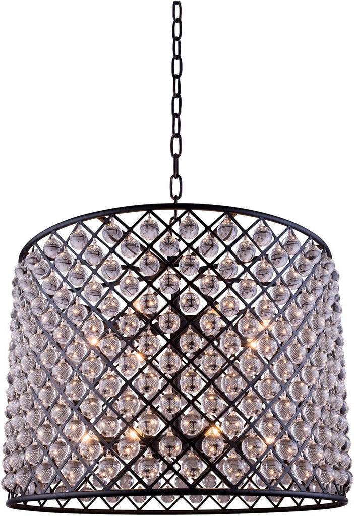 C121-1204D35MB/RC By Elegant Lighting - Madison Collection Mocha Brown Finish 12 Lights Pendant lamp