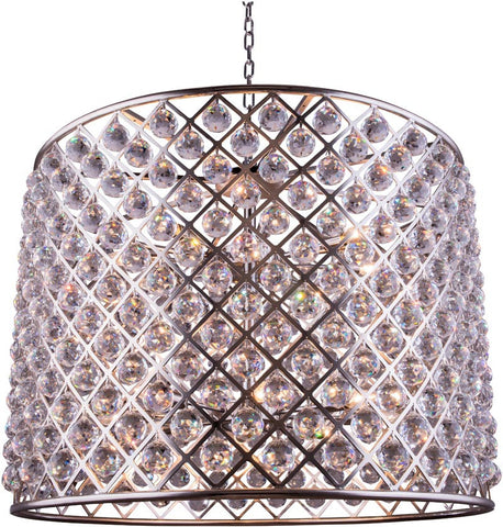 C121-1206D35PN/RC By Elegant Lighting - Madison Collection Polished nickel Finish 12 Lights Pendant lamp