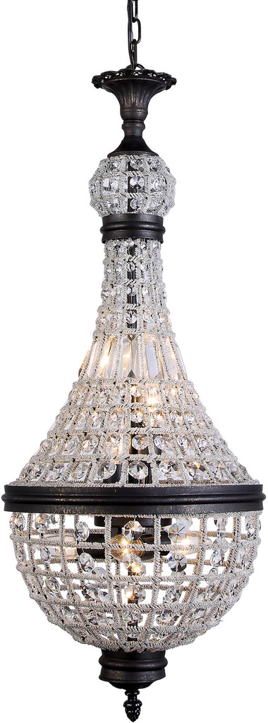 C121-1209D13DB/RC By Elegant Lighting - Stella Collection Dark Bronze Finish 6 Lights Pendant Lamp