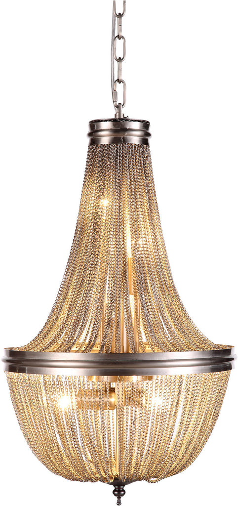 C121-1210D14PW By Elegant Lighting - Paloma Collection Pewter Finish 6 Lights Pendant Lamp