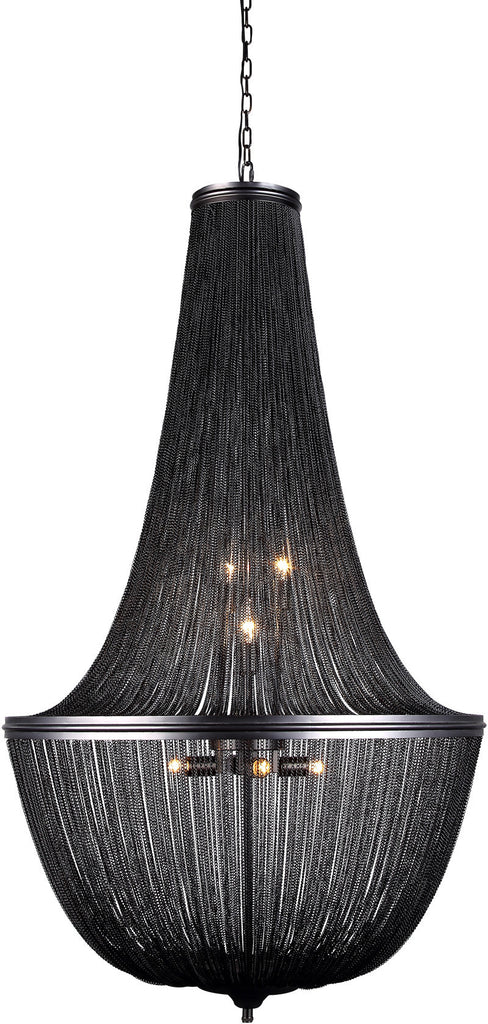 C121-1210D30DG By Elegant Lighting - Paloma Collection Dark Grey Finish 10 Lights Pendant Lamp