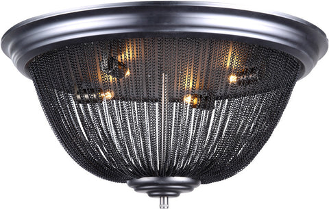 C121-1210F24DG By Elegant Lighting - Paloma Collection Dark Grey Finish 4 Lights Flush Mount