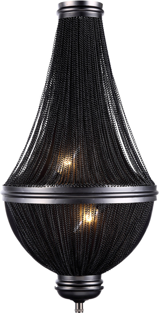 C121-1210W13DG By Elegant Lighting - Paloma Collection Dark Grey Finish 3 Lights Wall Sconce