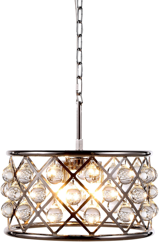 C121-1213D16PN/RC By Elegant Lighting - Madison Collection Polished Nickel Finish 4 Lights Pendant Lamp