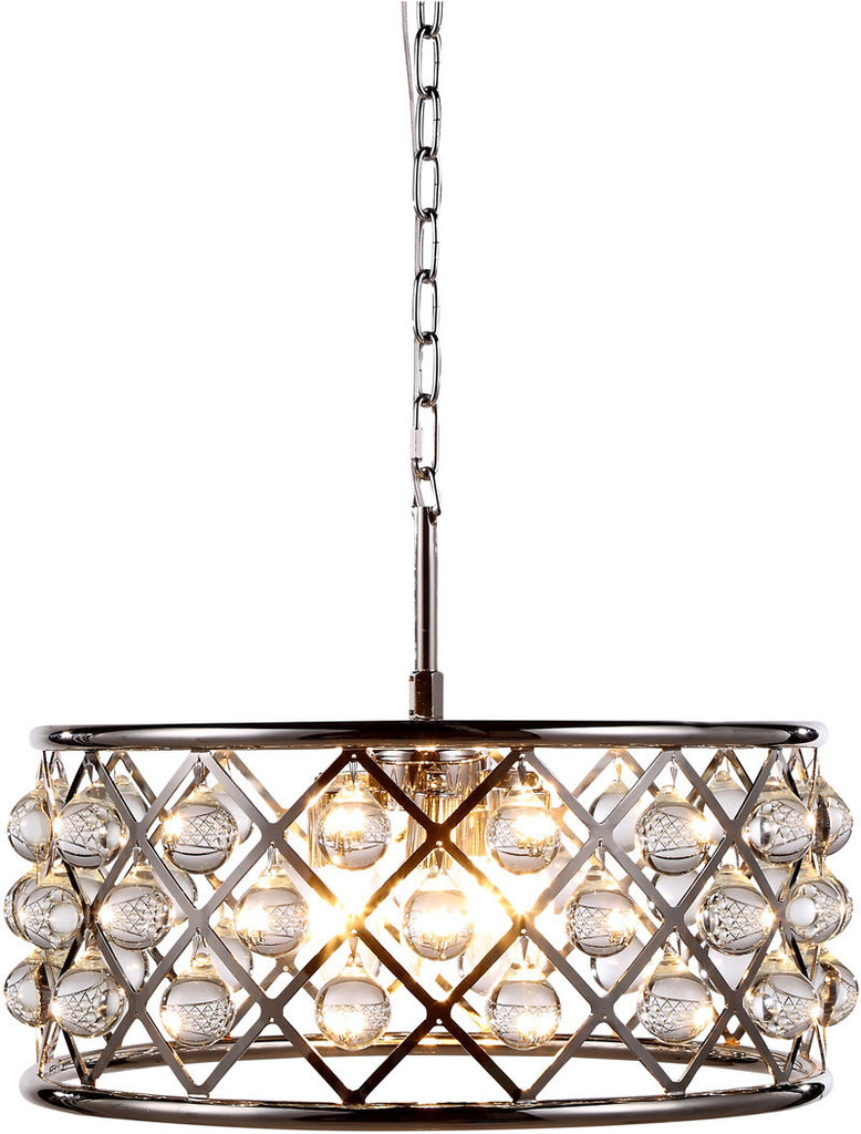 C121-1213D20PN/RC By Elegant Lighting - Madison Collection Polished Nickel Finish 5 Lights Pendant Lamp