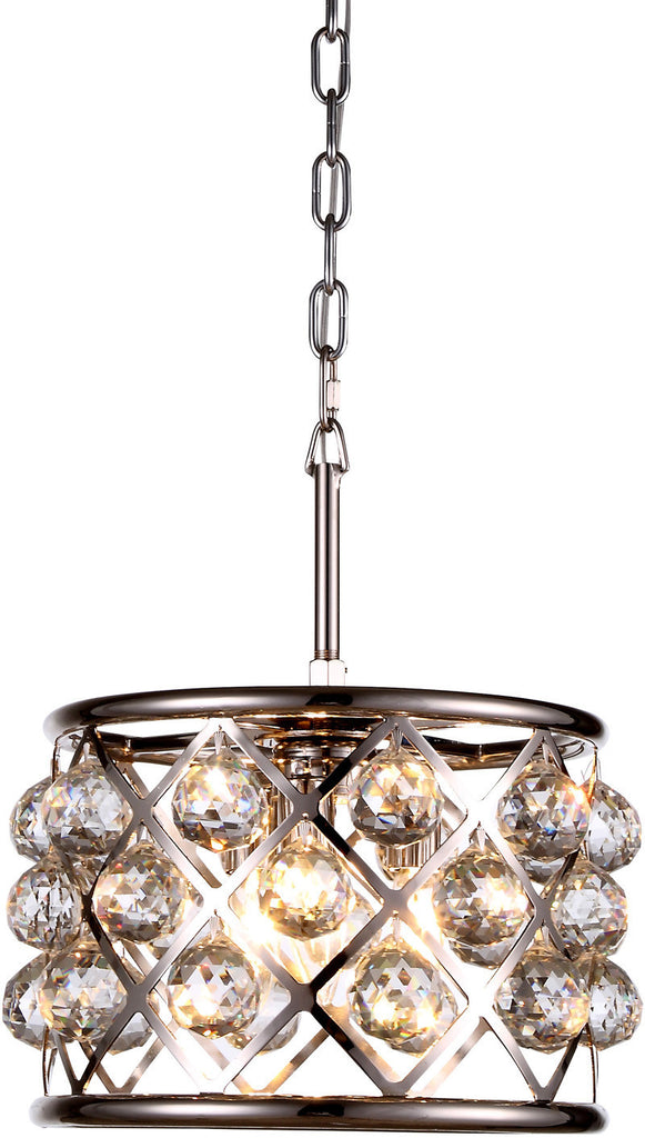 C121-1214D12PN/RC By Elegant Lighting - Madison Collection Polished Nickel Finish 3 Lights Pendant Lamp